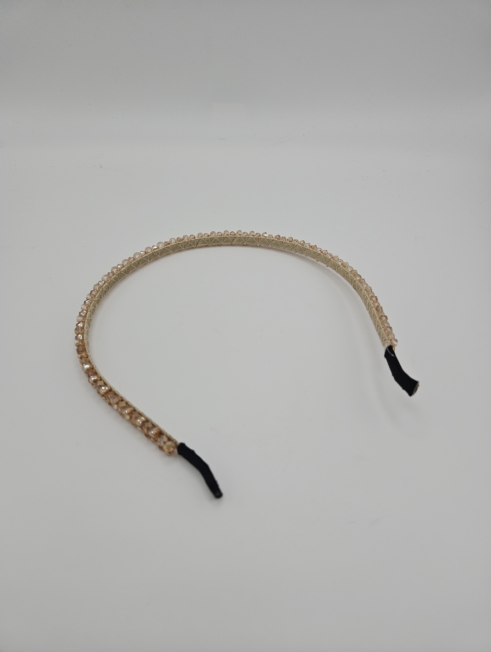 crystal beaded headband champagne peach